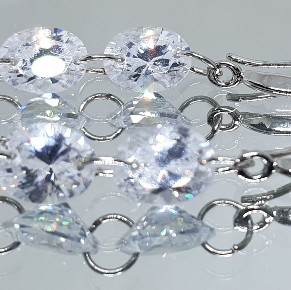 Swarovski Crystal Oval Drop Earrings - Picture 3 of 5